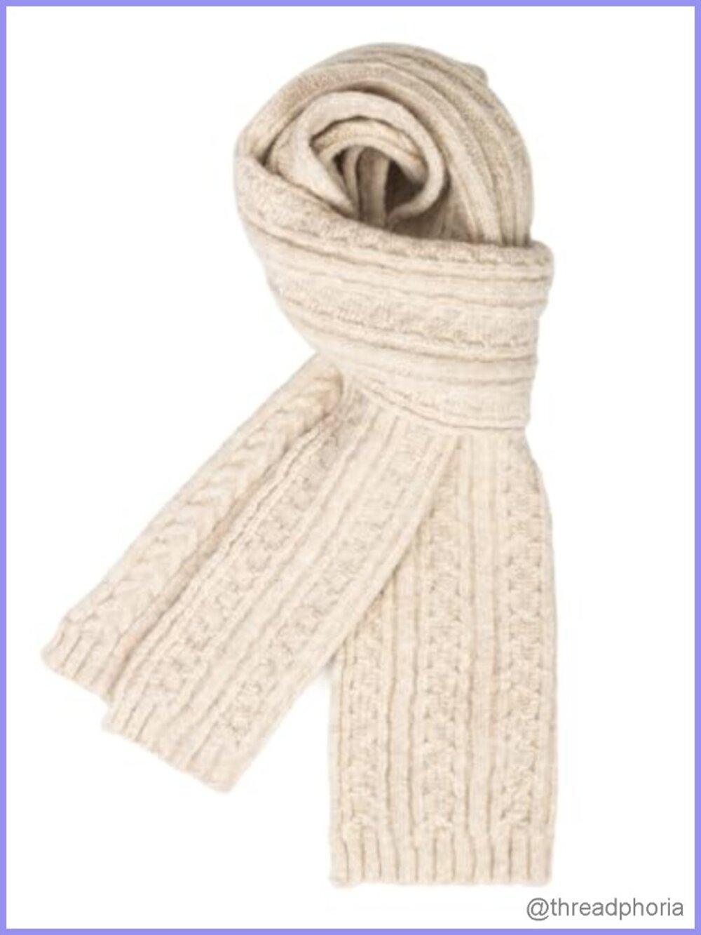 Cable Knit Scarf Warm Winter Long Chunky Neck Scarf 63in Wool Blend